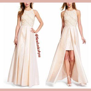 NEW‎ $368 Adrianna Papell Embellished Taffeta Ballgown Light Pink [SZ 10 ]